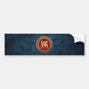 [500] Babylonian Winged Bull Lamassu [3D] Bumper Sticker