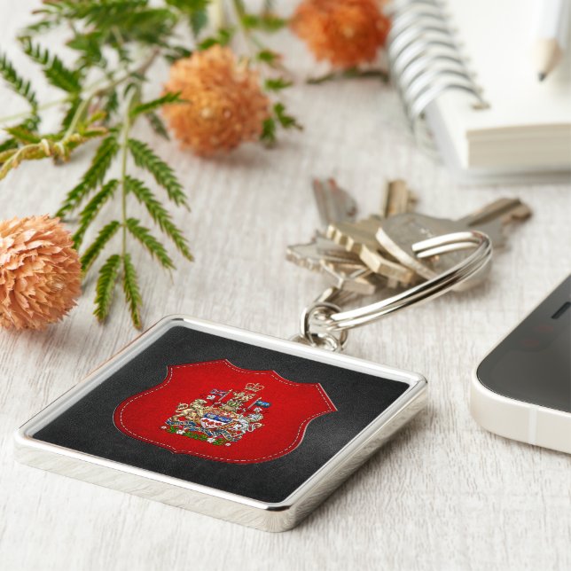 [500] Canada Coat of Arms [3D] Key Ring (Side)