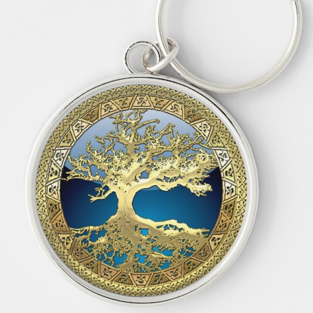 [500] Celtic Tree of Life [Gold] Key Ring (Front)