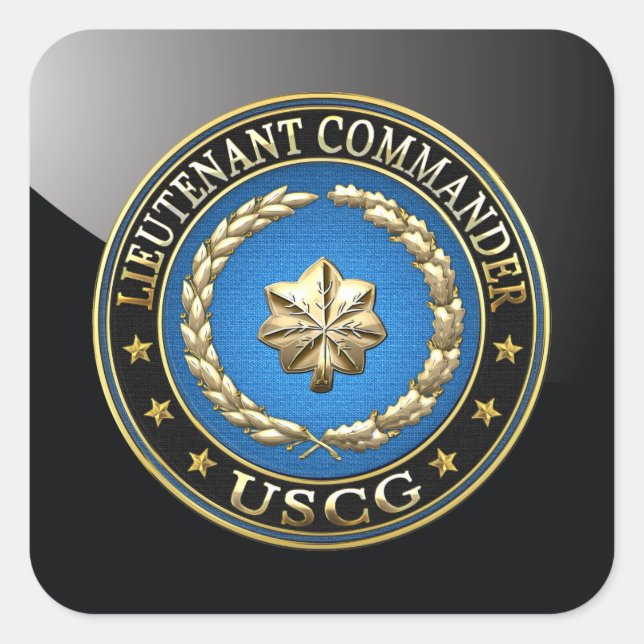[500] CG: Lieutenant commander (LCDR) Square Sticker (Front)