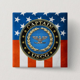 [500] Coast Guard: Captain (CAPT) 15 Cm Square Badge