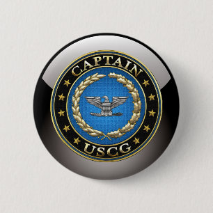 [500] Coast Guard: Captain (CAPT) 6 Cm Round Badge