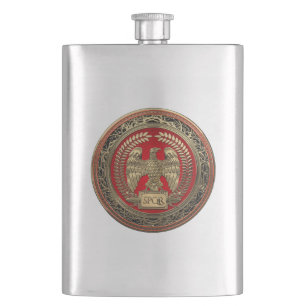 [500] Gold Roman Imperial Eagle Hip Flask