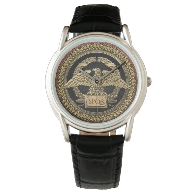 [500] Gold Roman Imperial Eagle on Gold Medallion Watch (Front)