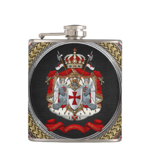 [500] Knights Templar Coat of Arms Hip Flask