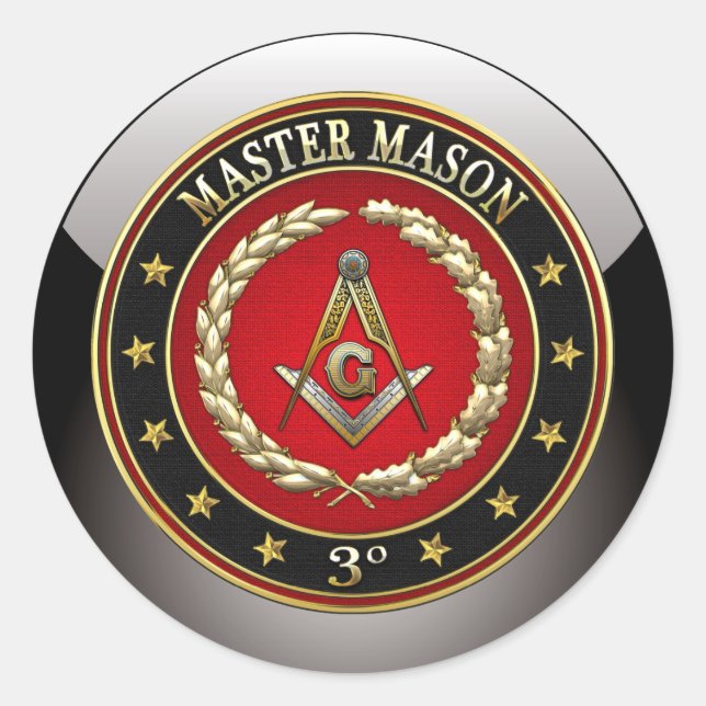 [500] Master Mason, 3rd Degree [Special Edition] Classic Round Sticker (Front)