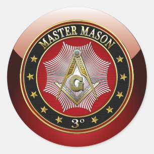 [500] Master Mason - 3rd Degree Square & Compasses Classic Round Sticker