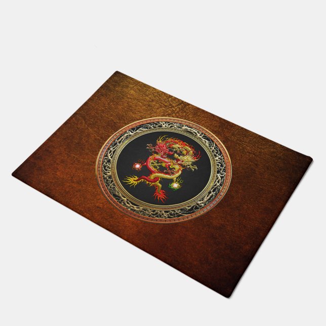[500] Red and Yellow Dragons Doormat (Angled)