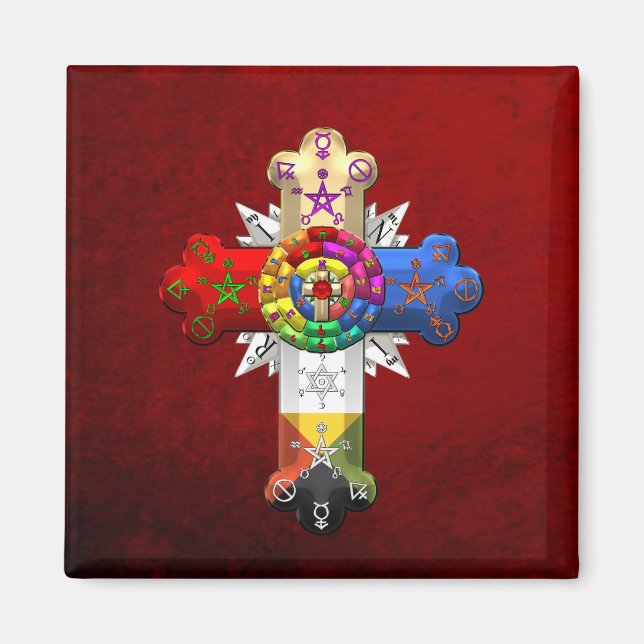 [500] Rosy Cross (Rose Croix) Magnet (Front)