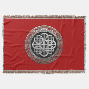 [500] Sacred Celtic Silver Knot Cross Throw Blanket