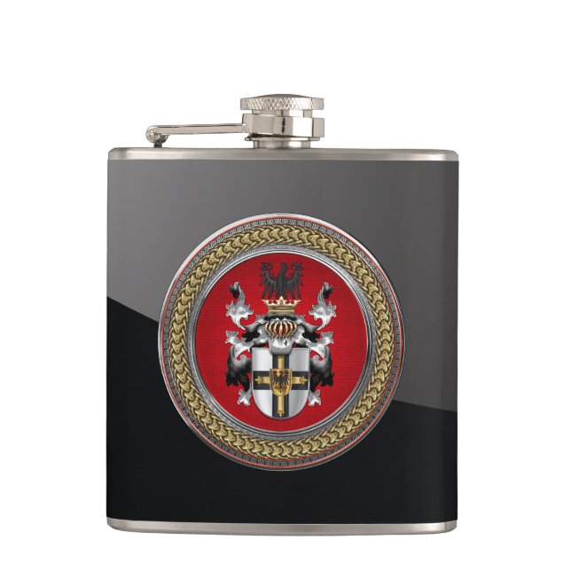[500] Teutonic Order Coat of Arms Hip Flask (Front)