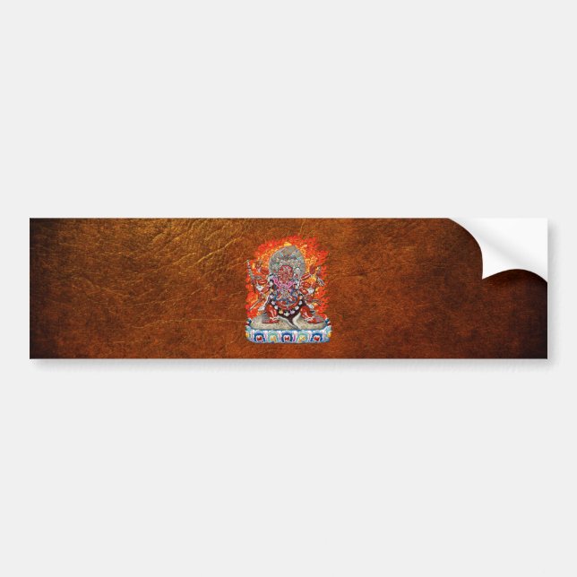 [500] Tibetan Thangka  - Wrathful Deity Hayagriva Bumper Sticker (Front)