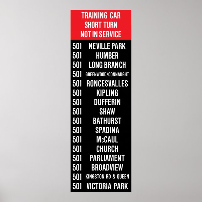 501 QUEEN Rollsign (CLRV/ALRV) Poster (Front)