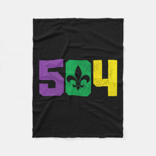 504 Area Code Pride Nola New Orleans Louisiana Mar Fleece Blanket