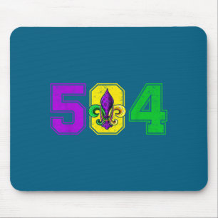 504 Fleur De Lis Mardi Design Mouse Pad