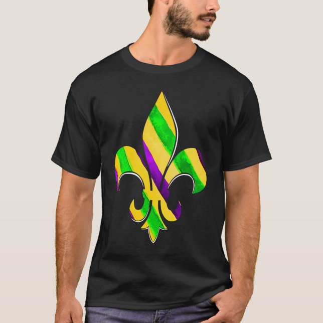 504 Fleur De Lys Mardi Gras Party Parade Costume T-Shirt (Front)