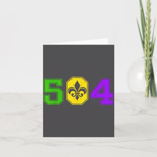 504 Mardi Gras New Orleans Louisiana Carnival Men  Card (Front)