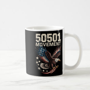 50501 American Flag In Flight Eagle With Stars Tan Coffee Mug
