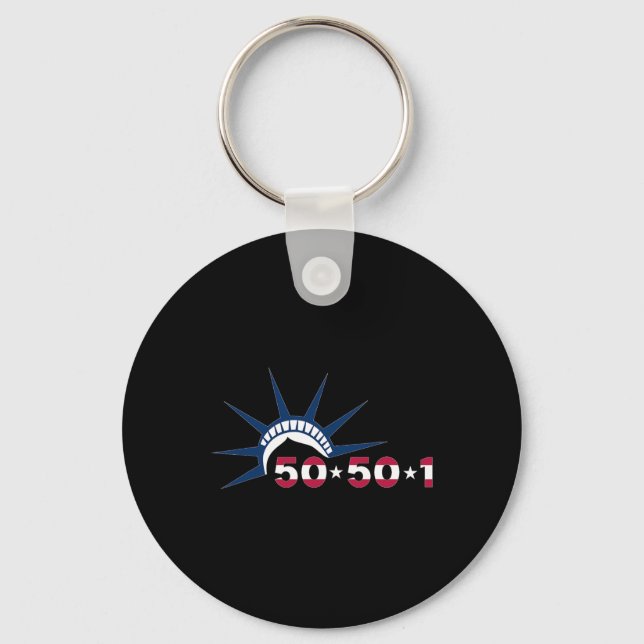 50501 Protest Movement Statue Of Liberty Against T Key Ring (Front)