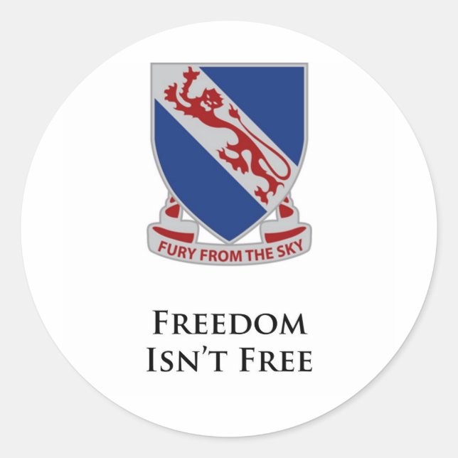 508th PIR-Freedom Isn't Free Classic Round Sticker (Front)