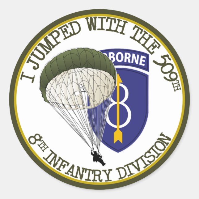 509th Airborne [8th ID] Classic Round Sticker (Front)