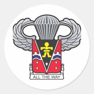 509th Airborne with Airborne Wings 2 Classic Round Sticker