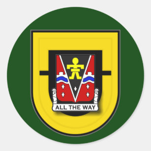 509th Infantry Regiment - 1st Battalion Flash Classic Round Sticker