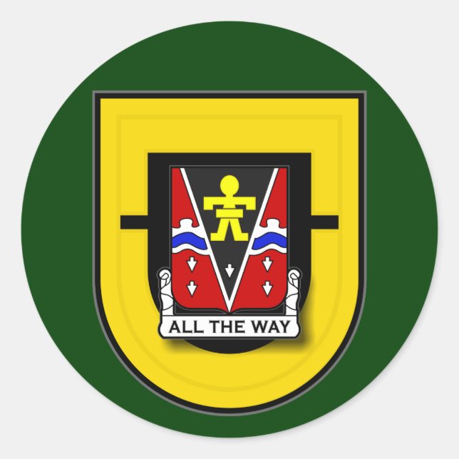 509th Infantry Regiment - 1st Battalion Flash Classic Round Sticker (Front)