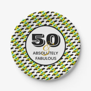 50 & Absolutely Fabulous JAMAICA Celebration Paper Plate