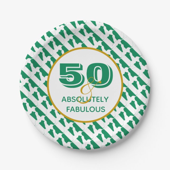 50 & Absolutely Fabulous NIGERIA Celebration Paper Plate (Front)