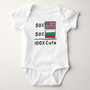 50% American 50% Bulgarian 100% Cute Bulgaria USA Baby Bodysuit