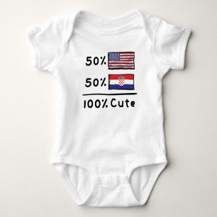 50% American 50% Croatian 100% Cute Croatia USA Fl Baby Bodysuit