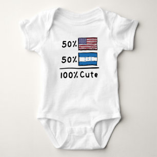 50% American 50% Honduran 100% Cute Honduras USA F Baby Bodysuit
