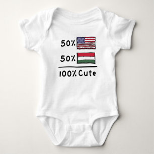 50% American 50% Hungarian 100% Cute Hungary USA F Baby Bodysuit