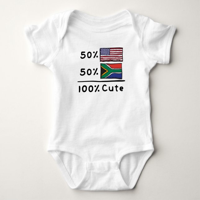 50% American 50% South African 100% Cute South Afr Baby Bodysuit (Front)