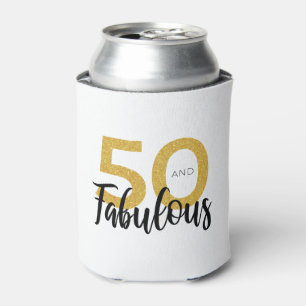 50 and Fab 50th Birthday Party Custom Can Cooler