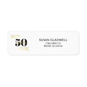 50 and Fab 50th Birthday Return Address
