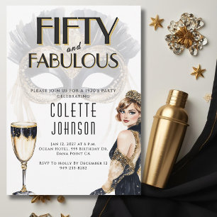 50 and Fabulous 1920s Birthday  Invitation