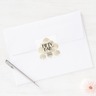 50 and Fabulous 1920s Birthday Square Sticker