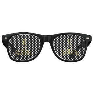 50 and Fabulous 50th birthday Black Gold Retro Sunglasses