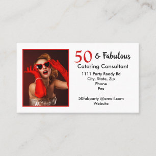 50 and Fabulous 50th Birthday Catering Consultant Business Card