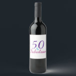 50 and Fabulous 50th Birthday Colourful Wine Label<br><div class="desc">A bright and colourful 50 & fabulous birthday design done in purple,  turquoise and pink!</div>