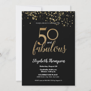 50 and fabulous 50th birthday Custom Invitation