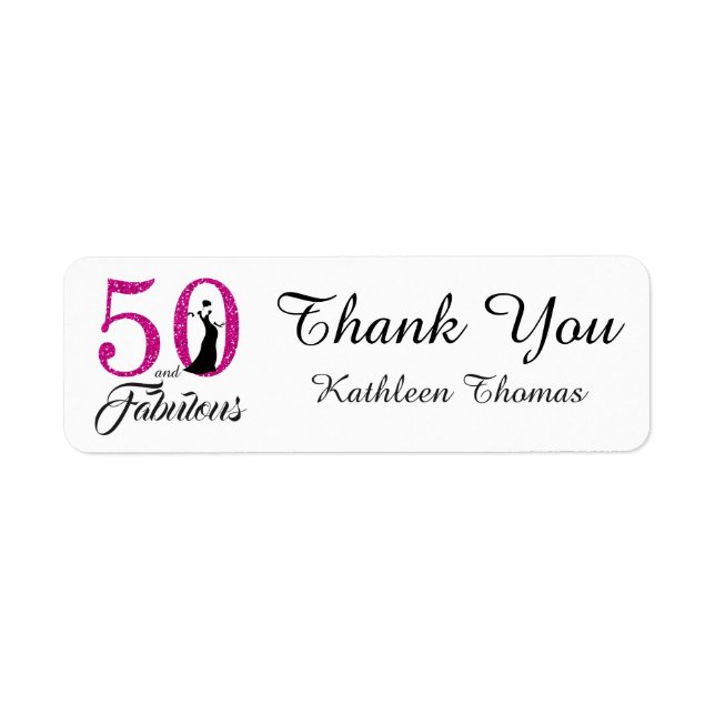 50 and Fabulous 50th Birthday Custom Thank You (Front)