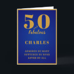 50 and Fabulous 50th Birthday Father Son Granddad Card<br><div class="desc">Easily customise the text to the front and the interior of this birthday card using the template provided. Part of the setting standards range of greeting cards.</div>