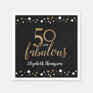 50 and fabulous 50th birthday gold napkin