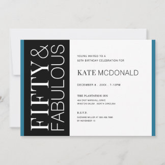 50 and Fabulous 50th Birthday Invitation
