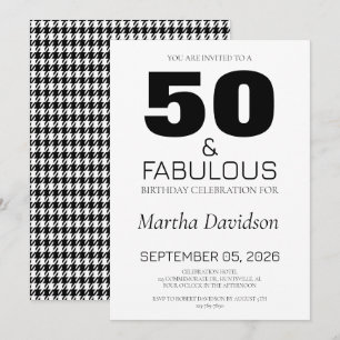 50 and Fabulous   50th Birthday Invitation