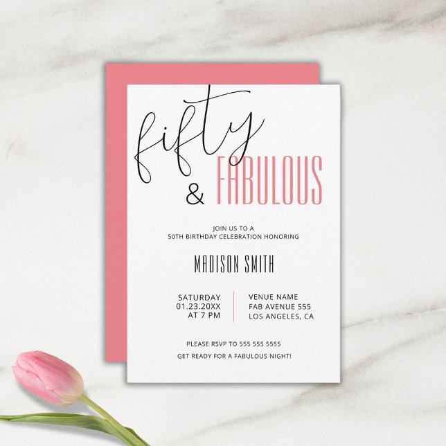 50 and Fabulous 50th Birthday Invitation (Creator Uploaded)