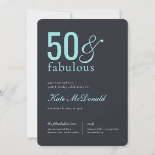 50 and Fabulous 50th Birthday Invitation